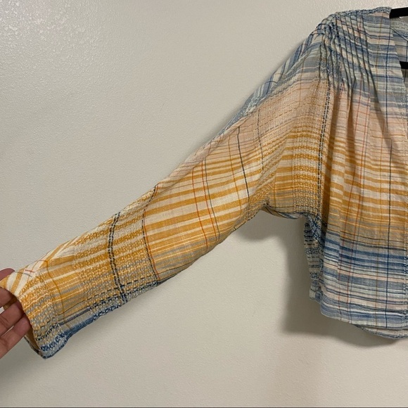 Free People Blouse Womens Small multicolor We the Free Maldives Cropped Wrap Top - Picture 2 of 9